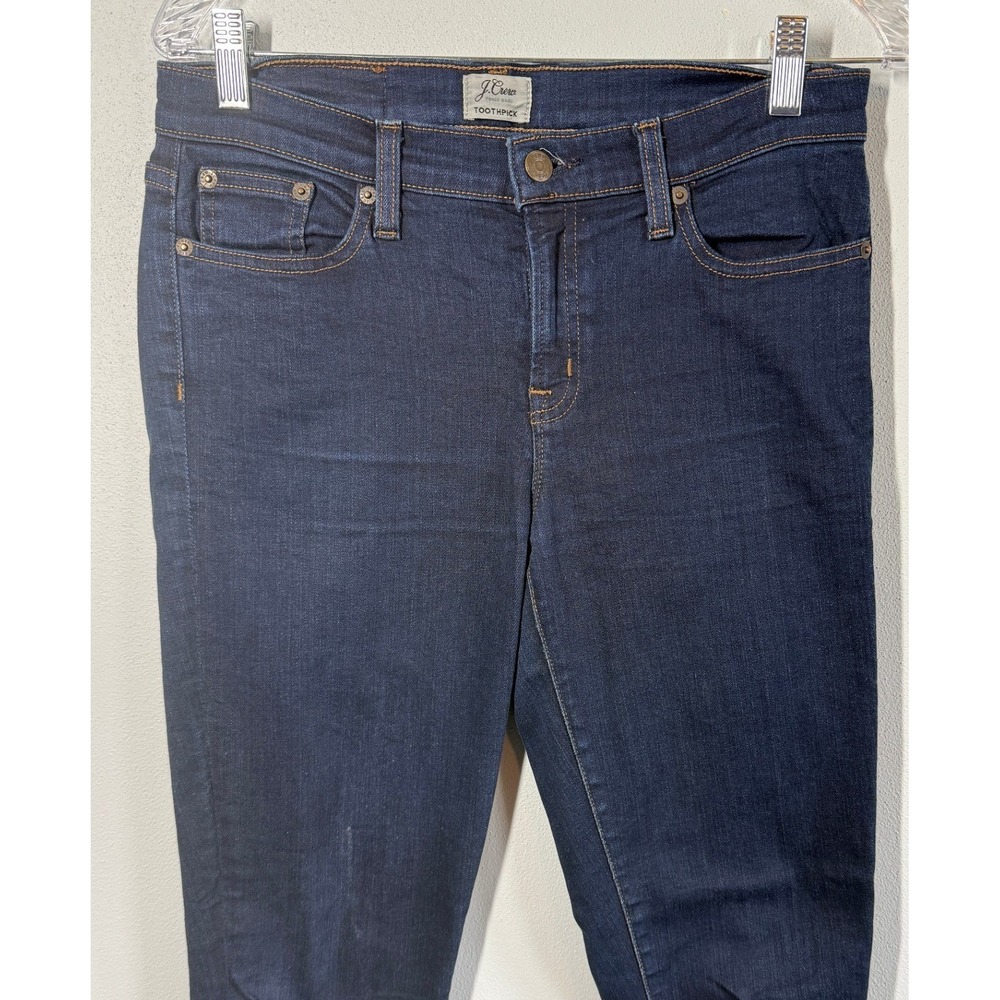 J.Crew Toothpick Skinny Jeans Dark Indigo Blue Stretch Denim Womens 28 Casual - Picture 3 of 9